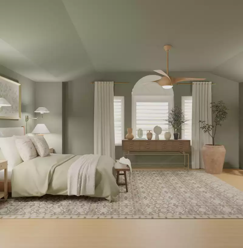 Bohemian, Transitional Bedroom Design by Havenly Interior Designer Kait