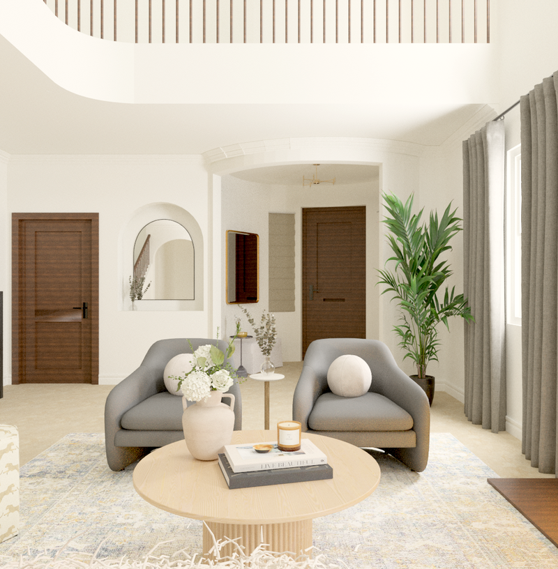 Modern, Transitional, Organic Modern Living Room Design by Havenly Interior Designer Ashley