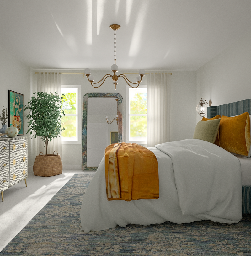 Classic, Eclectic, Vintage, Global Bedroom Design by Havenly Interior Designer Alyssa