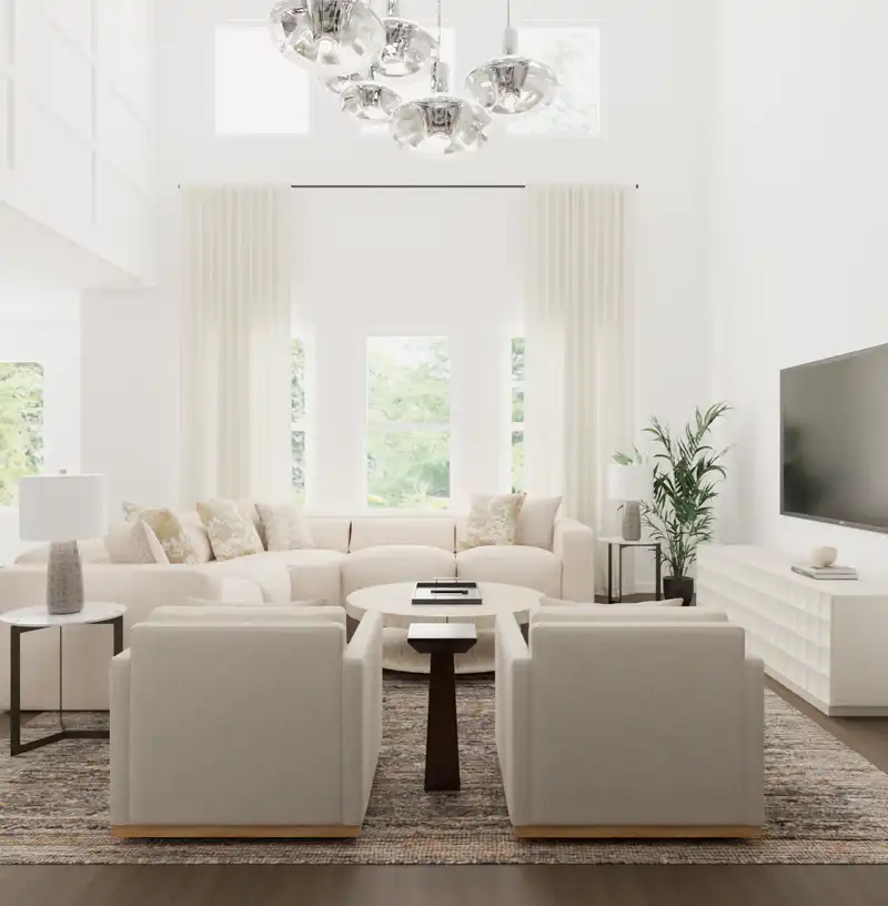 Contemporary, Minimal, Organic Modern Living Room Design by Havenly Interior Designer Alix