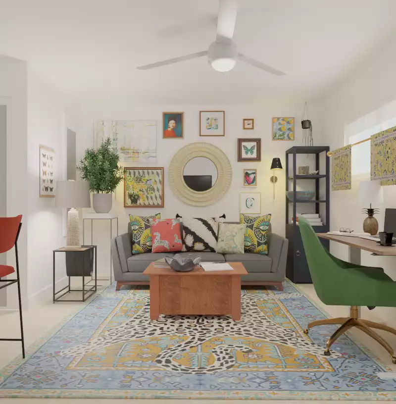 Contemporary, Eclectic, Bohemian Living Room Design by Havenly Interior Designer Kait
