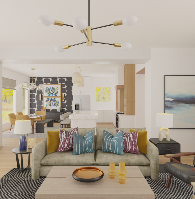 Eclectic, Midcentury Modern Living Room Design by Havenly Interior Designer Jamie