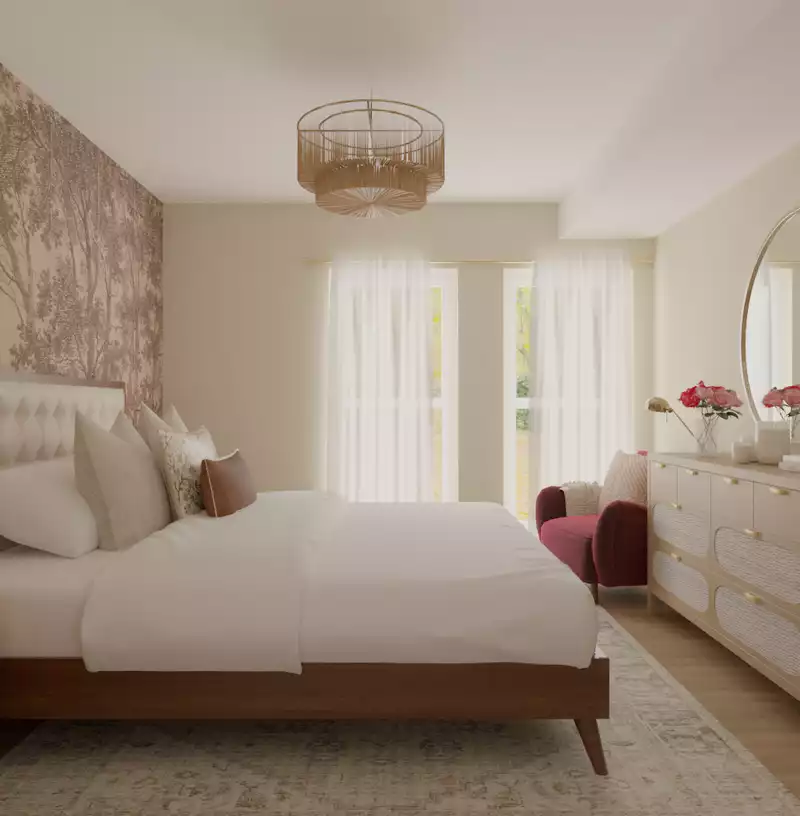 Bohemian, Glam, Rustic, Transitional, Organic Modern, Artful Eclectic Bedroom Design by Havenly Interior Designer Tara