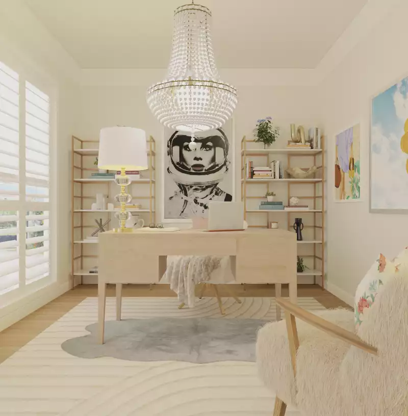 Glam, Contemporary Luxe Office Design by Havenly Interior Designer Kait