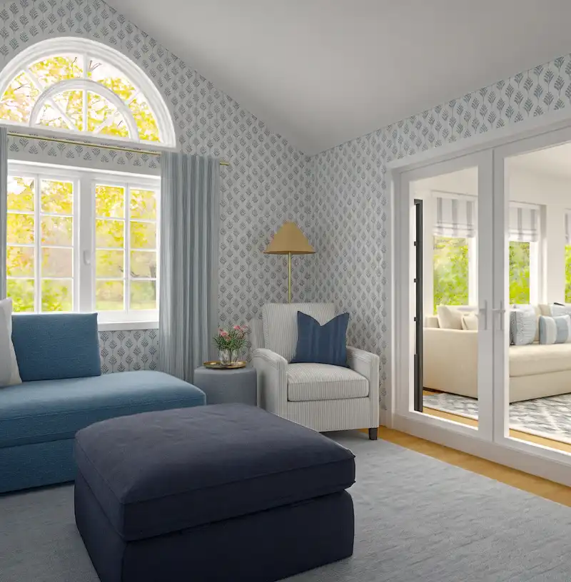 Classic, Coastal, Glam, Traditional Living Room Design by Havenly Interior Designer Katie