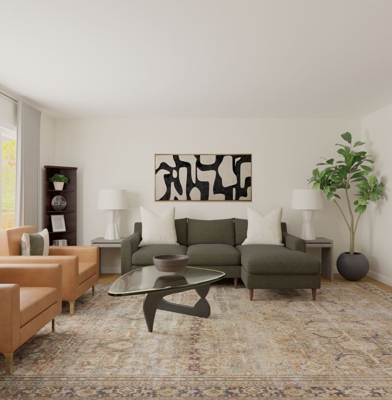 Classic, Transitional Living Room Design by Havenly Interior Designer Toussaint