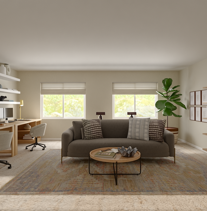 Organic Modern Office Design by Havenly Interior Designer Florencia