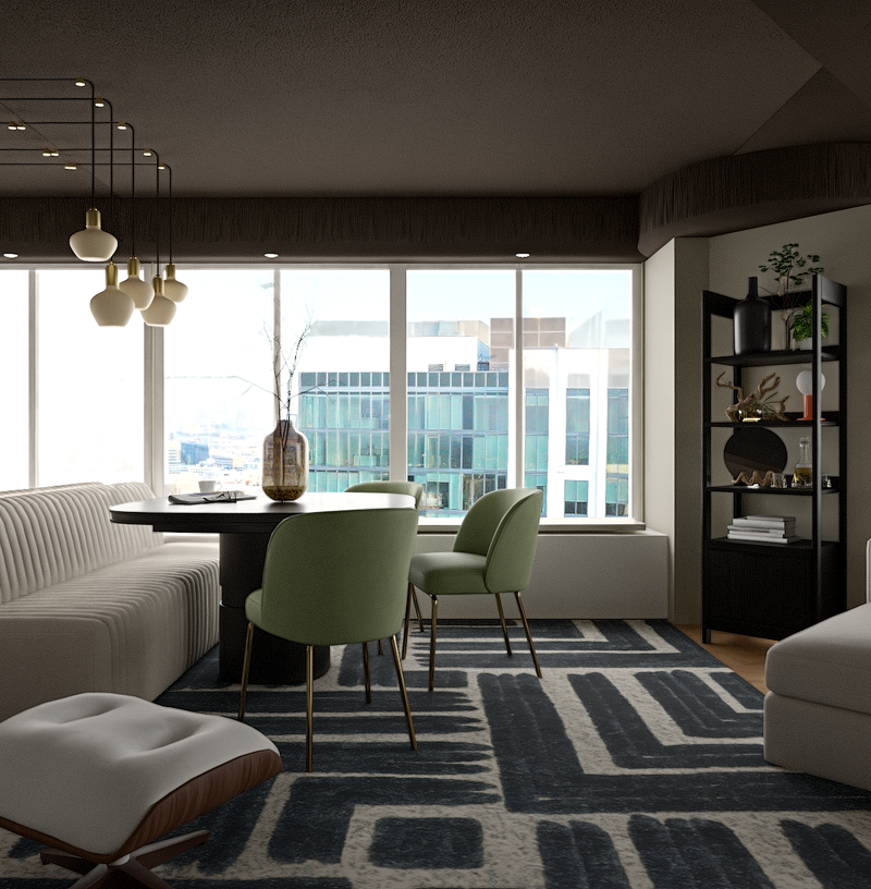 Inspired Modern, Artful Eclectic Living Room Design by Havenly Interior Designer Andrew