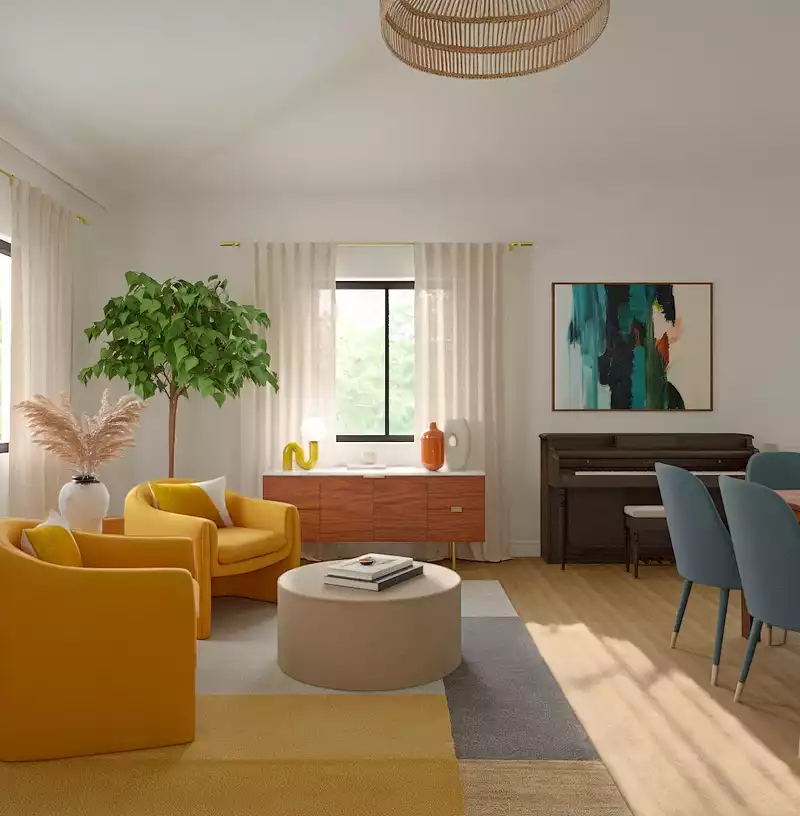 Midcentury Modern Living Room Design by Havenly Interior Designer Ashley