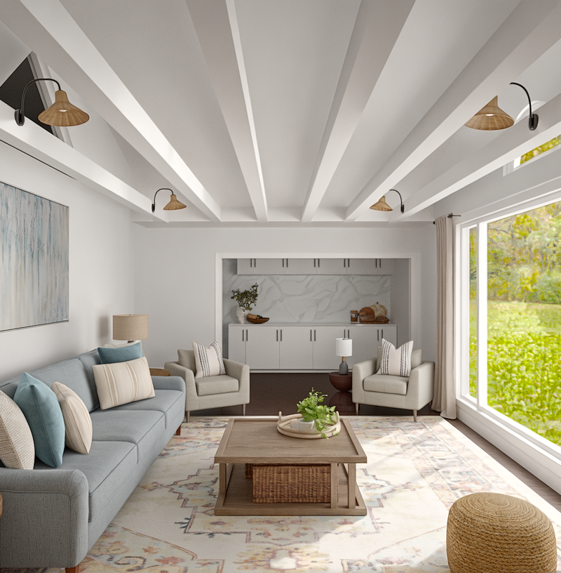 Modern, Coastal Living Room Design by Havenly Interior Designer Courtney