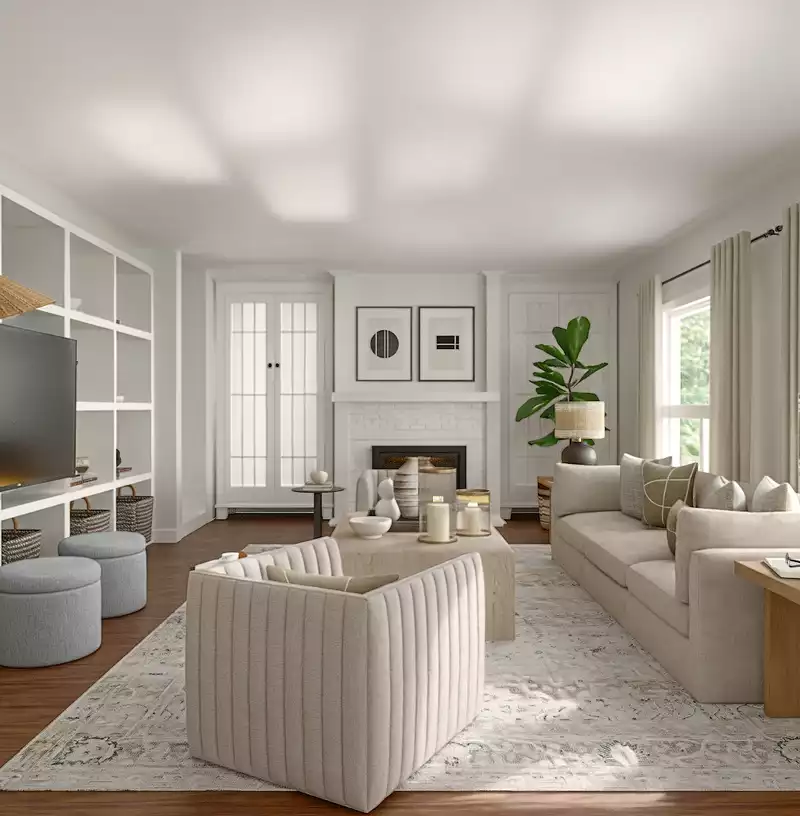 Modern, Farmhouse Living Room Design by Havenly Interior Designer Florencia