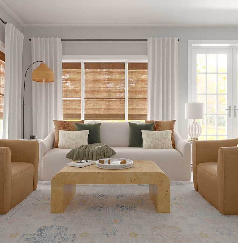 Coastal Living Room Design by Havenly Interior Designer Ivan