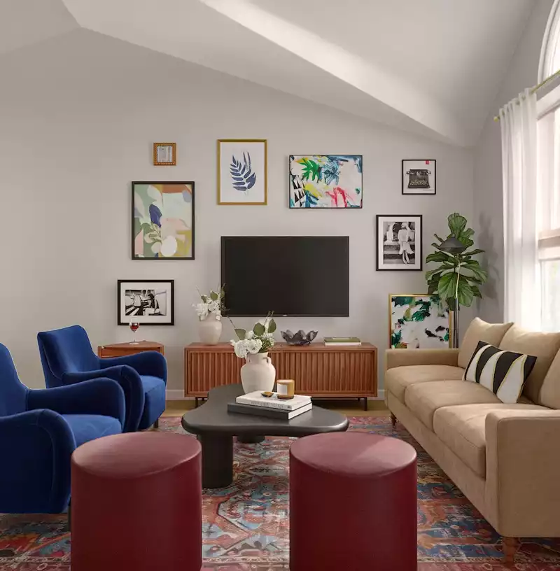 Midcentury Modern Living Room Design by Havenly Interior Designer Maura