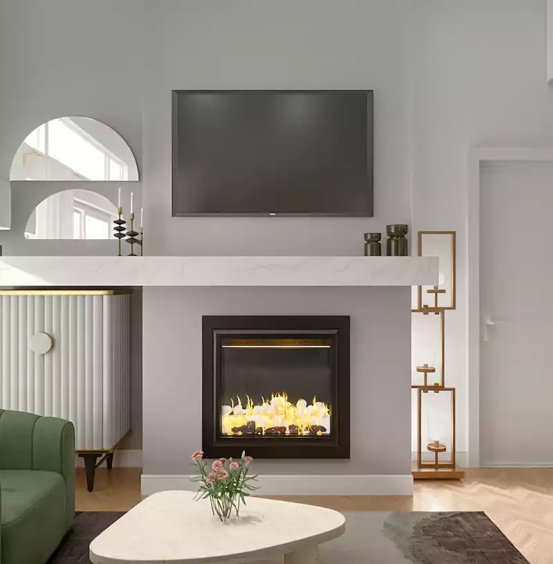 Contemporary, Modern, Glam, Classic Contemporary, Contemporary Luxe Living Room Design by Havenly Interior Designer Cayla