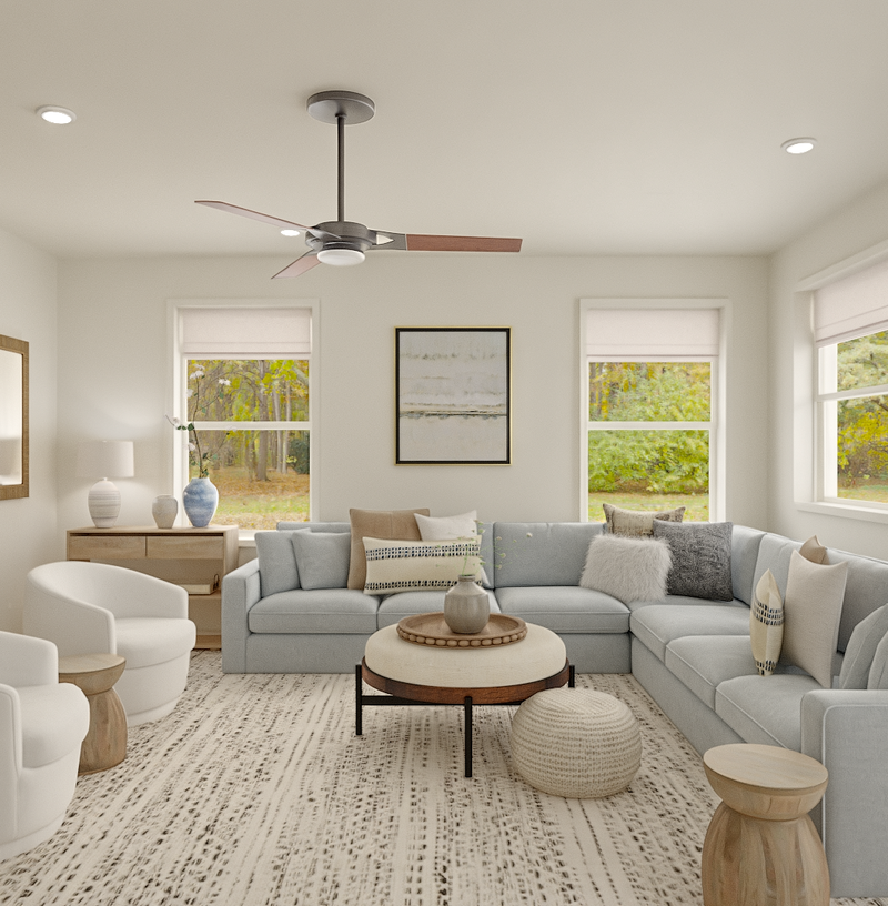 Classic, Coastal, Transitional, California Cool, Warm Transitional, New Classic Living Room Design by Havenly Interior Designer Cayla