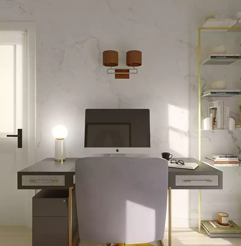 Glam Office Design by Havenly Interior Designer Ashley