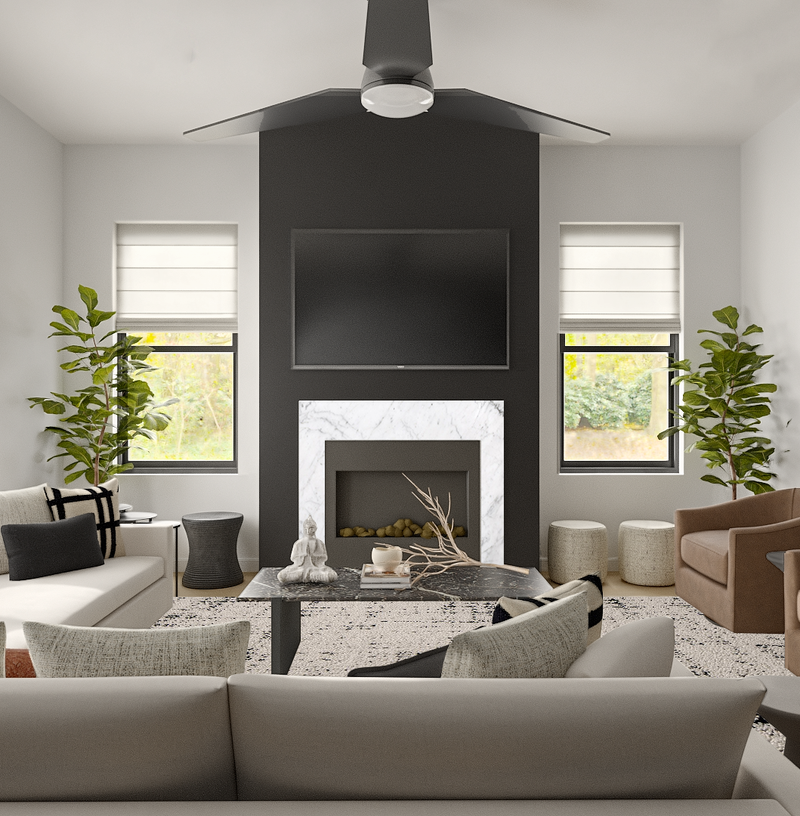 Contemporary, Modern, Organic Modern Living Room Design by Havenly Interior Designer Luciana