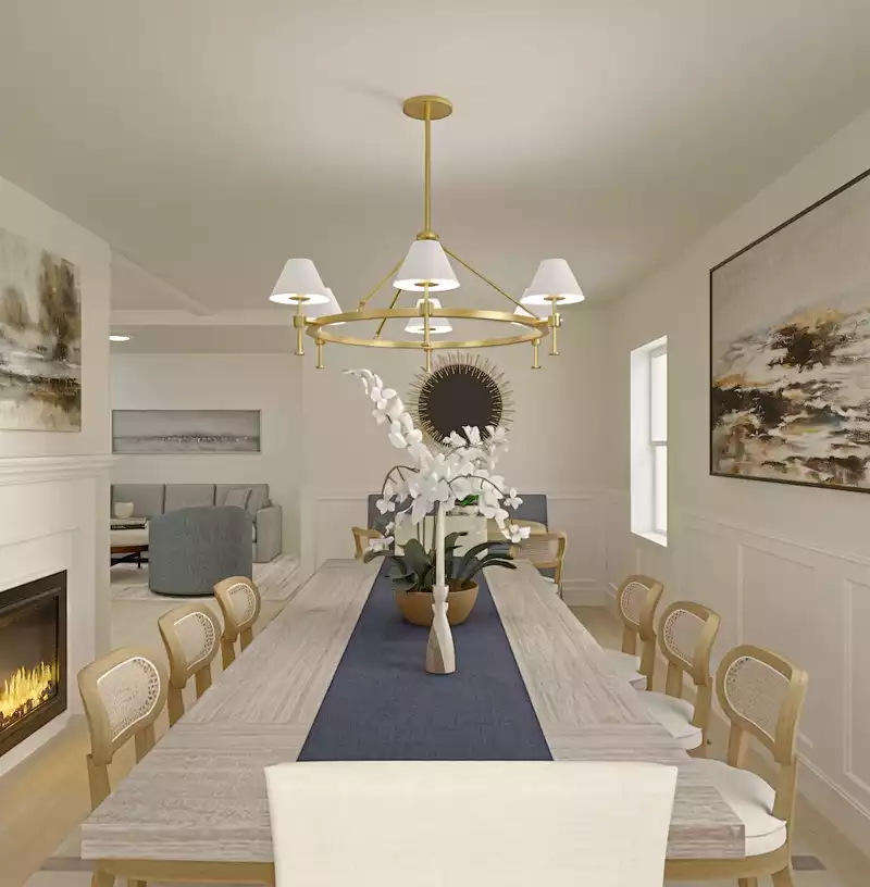 Classic, Coastal, Transitional, California Cool, Warm Transitional, New Classic Dining Room Design by Havenly Interior Designer Cayla