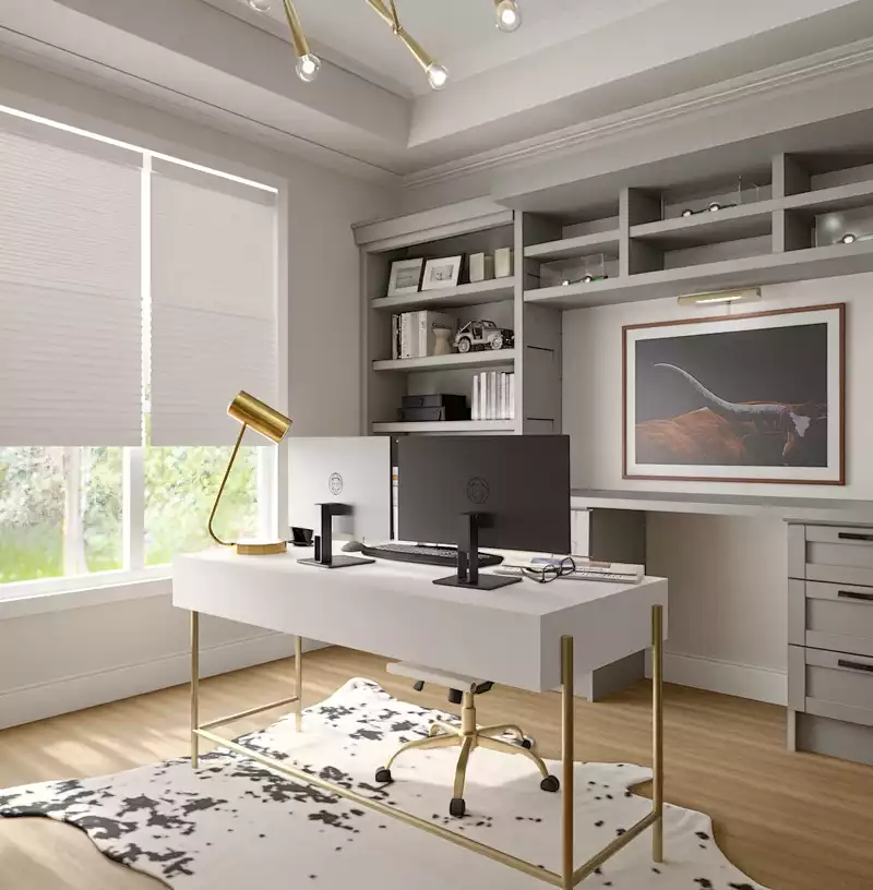 Modern, Transitional, Classic Contemporary Office Design by Havenly Interior Designer Roslyn