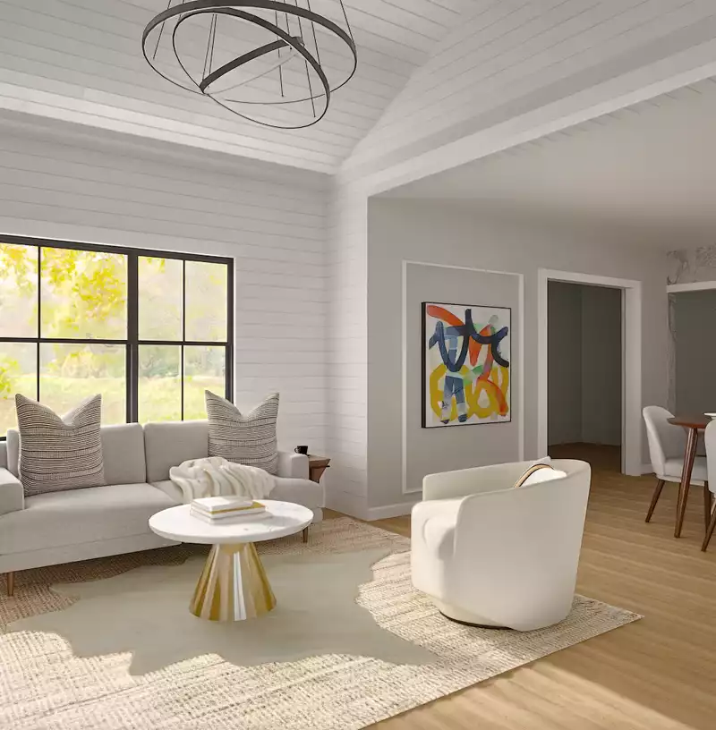 Contemporary, Modern, Traditional, Farmhouse, Midcentury Modern Living Room Design by Havenly Interior Designer Toussaint