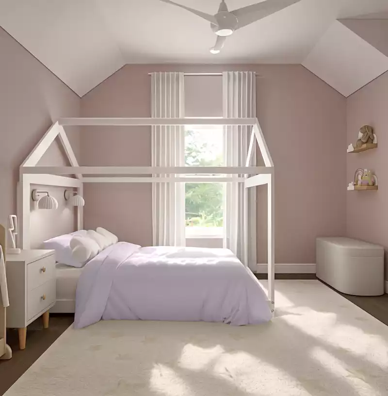 Transitional, Preppy, Midcentury Scandi Bedroom Design by Havenly Interior Designer Alix