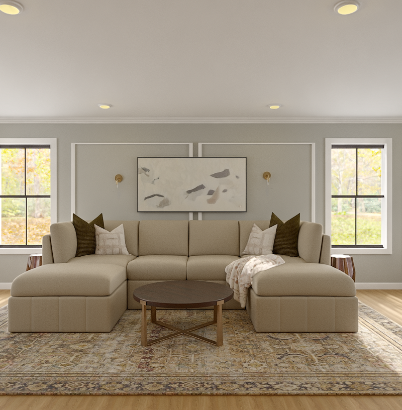 Contemporary, Glam, Transitional, New Classic Living Room Design by Havenly Interior Designer Toussaint