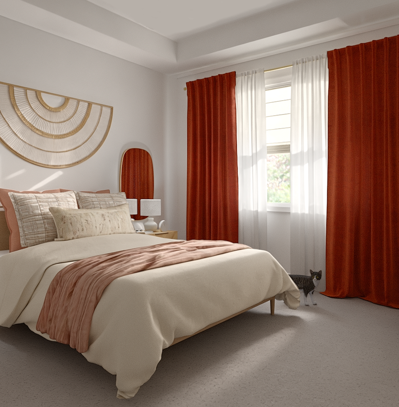 Inspired Modern, Warm Transitional Bedroom Design by Havenly Interior Designer Roslyn