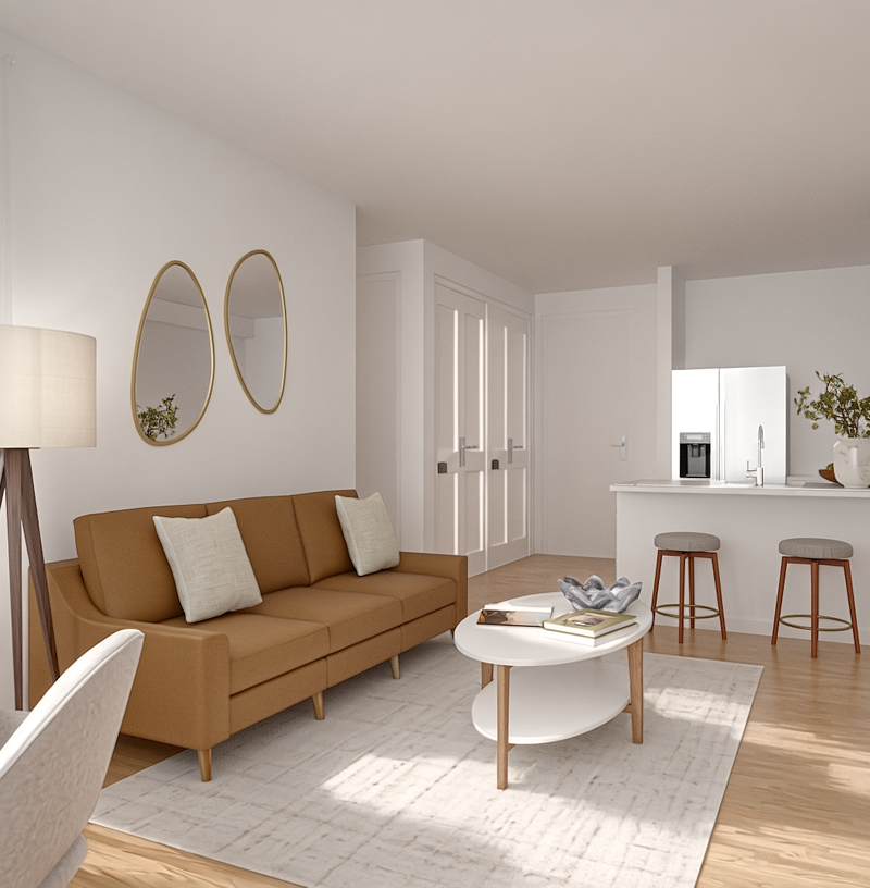 Contemporary, Midcentury Modern Living Room Design by Havenly Interior Designer Hazel