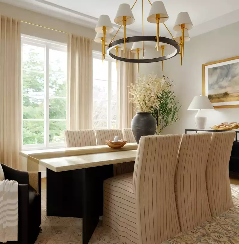 Transitional, Vintage, Classic Contemporary Dining Room Design by Havenly Interior Designer Sana