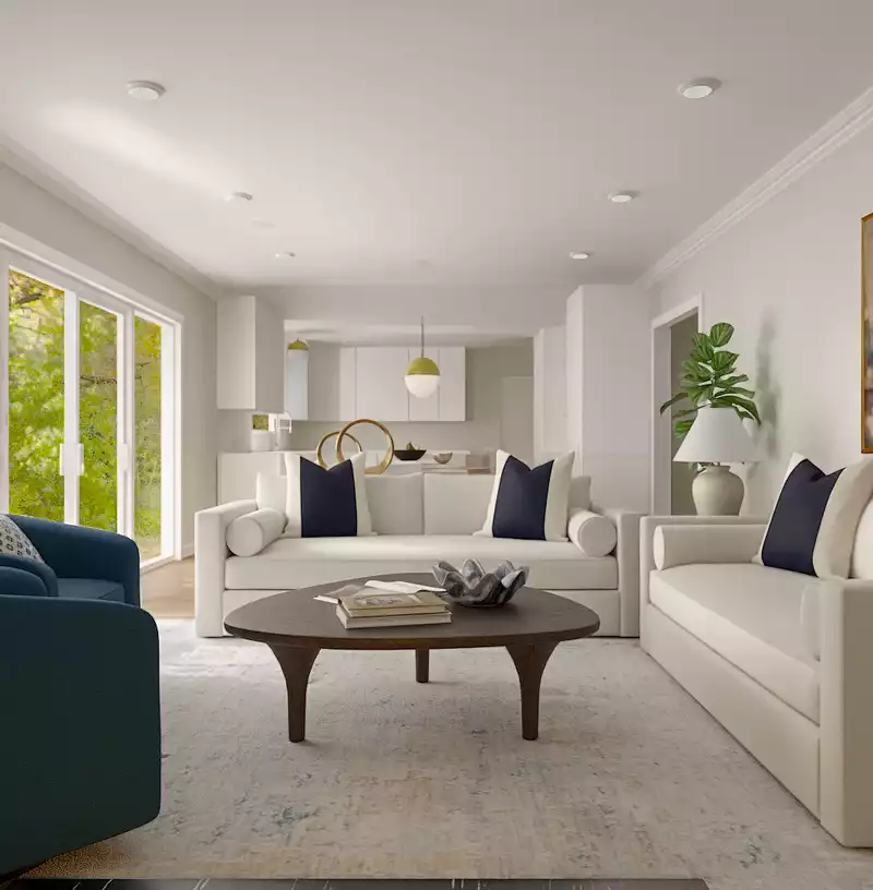 Classic, Transitional Living Room Design by Havenly Interior Designer Toussaint