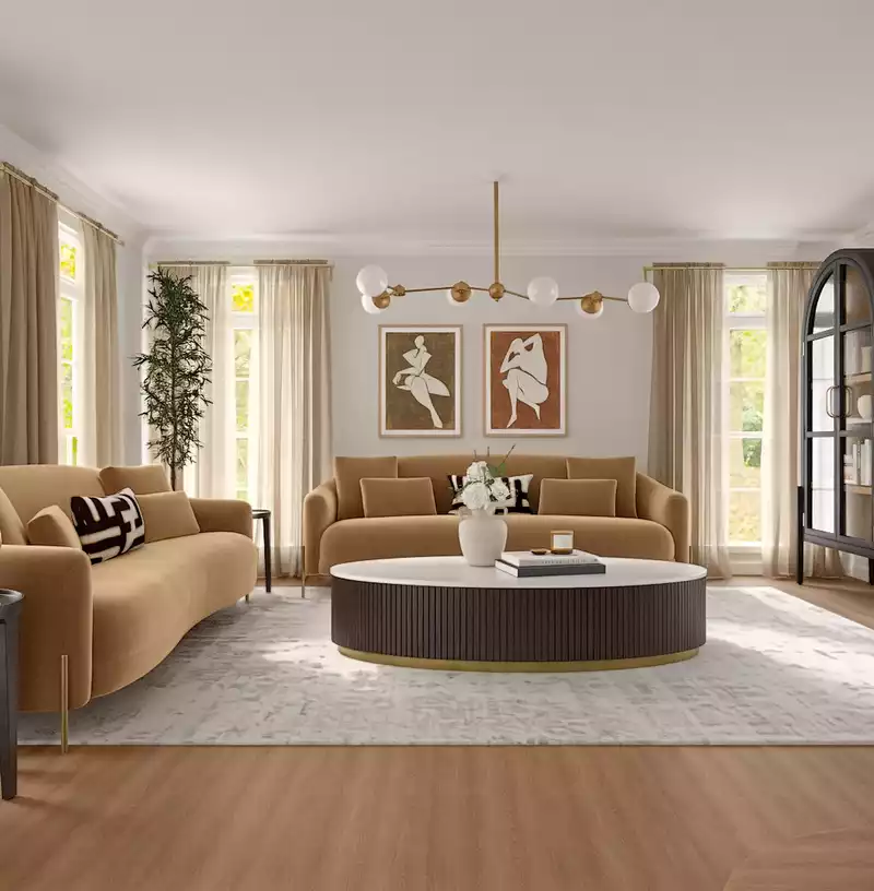 Transitional Living Room Design by Havenly Interior Designer Maura