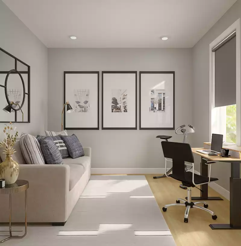 Modern, Industrial, Rustic, Transitional Office Design by Havenly Interior Designer Katie