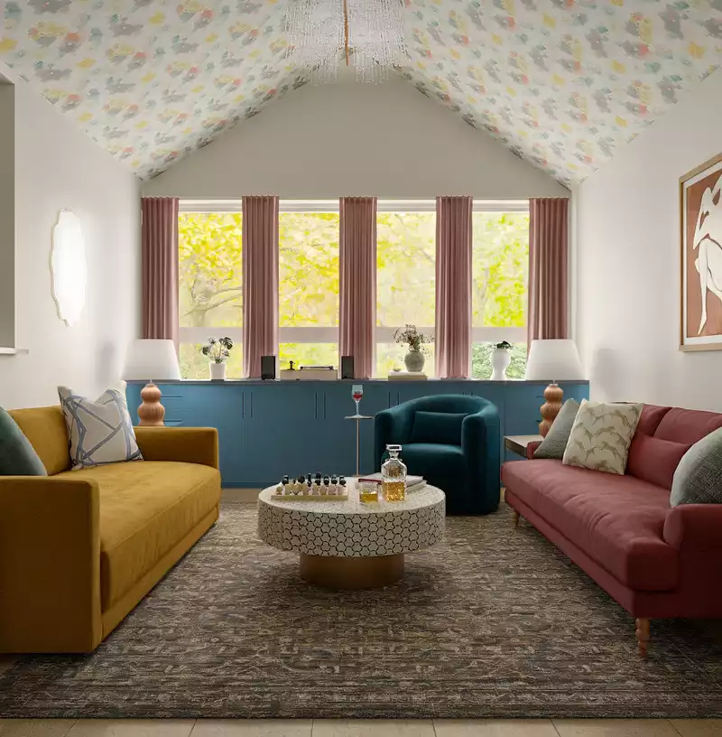 Eclectic, Library, Contemporary Luxe, Artful Eclectic Reading Room Design by Havenly Interior Designer Alix