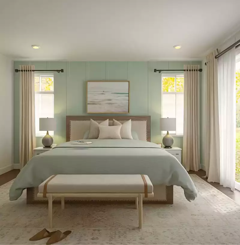Modern, Bohemian, Coastal Bedroom Design by Havenly Interior Designer Stephanie