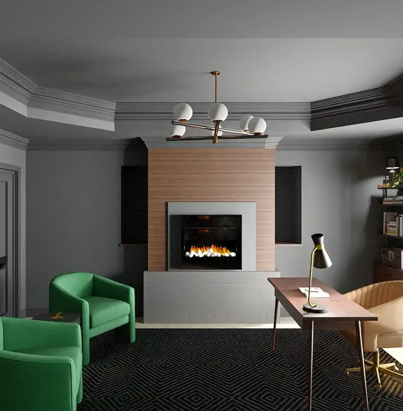 Midcentury Modern Not Sure Yet Design by Havenly Interior Designer Courtney