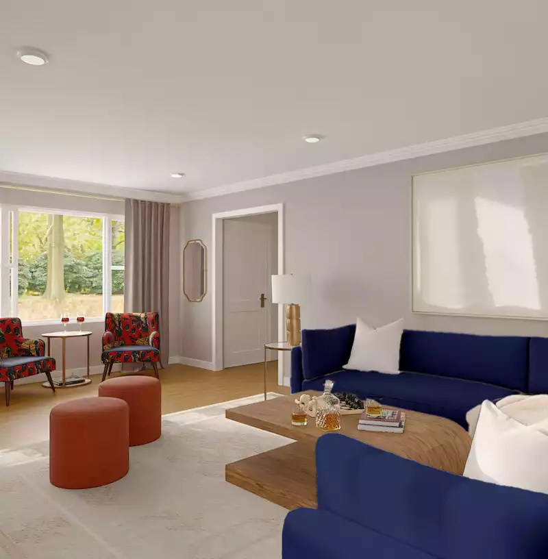 Modern, Bohemian, Transitional, Organic Modern Living Room Design by Havenly Interior Designer Toussaint