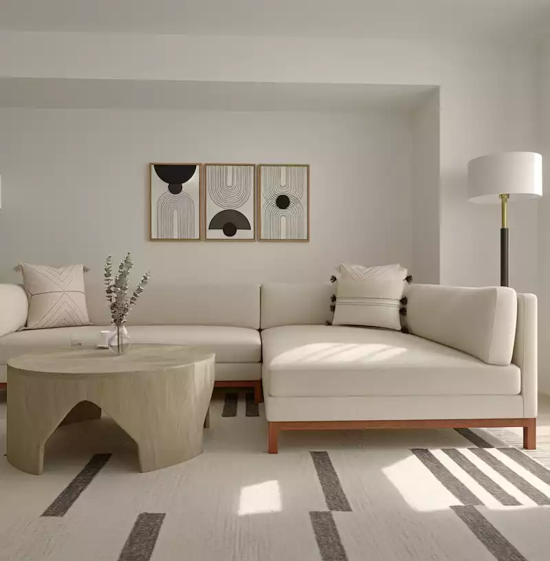 Modern, Midcentury Modern, Inspired Modern Living Room Design by Havenly Interior Designer Erlita