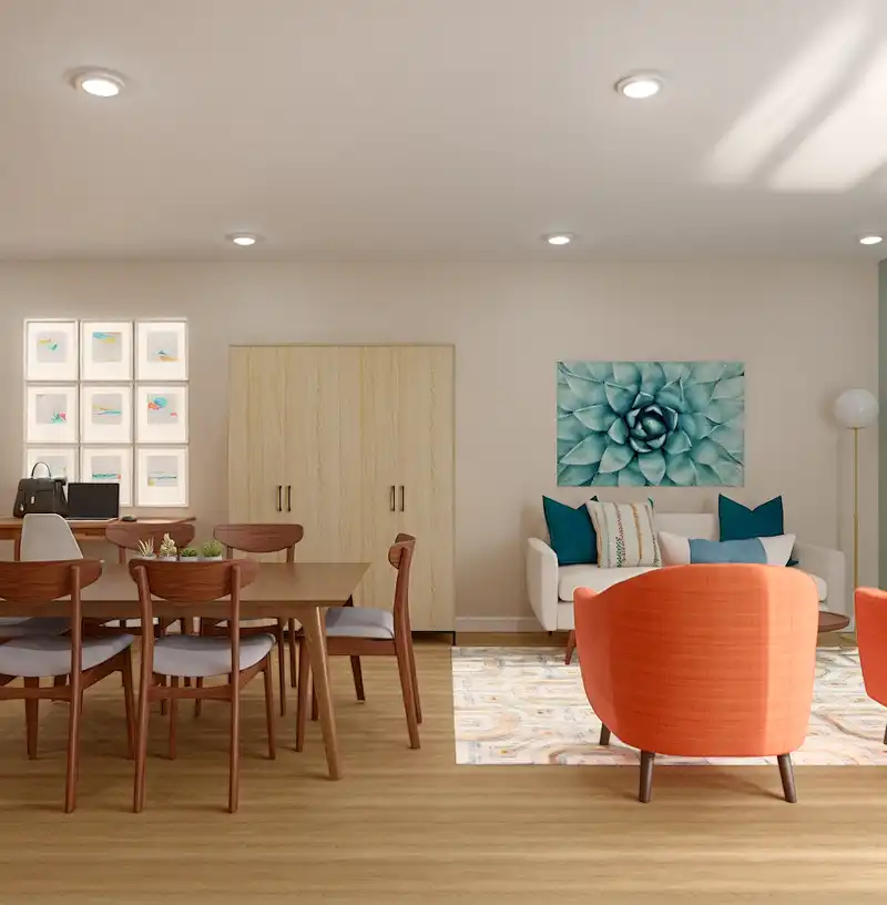 Midcentury Modern Living Room Design by Havenly Interior Designer Toussaint