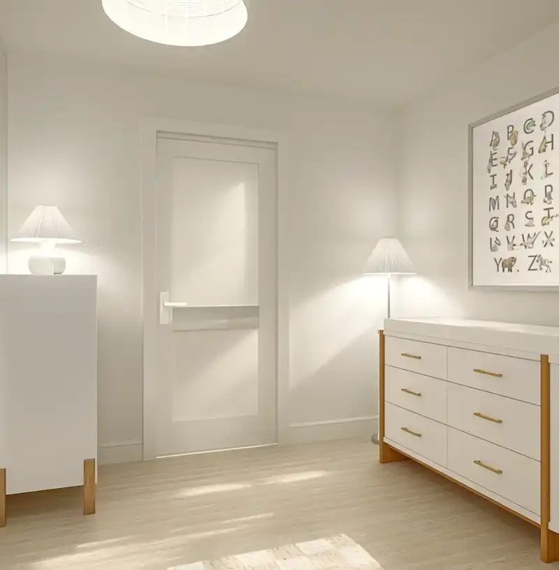 Transitional, Scandinavian, California Cool, Warm Transitional Nursery Design by Havenly Interior Designer Cayla