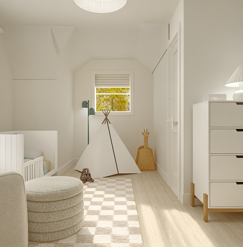 Transitional, Scandinavian, California Cool, Warm Transitional Nursery Design by Havenly Interior Designer Cayla