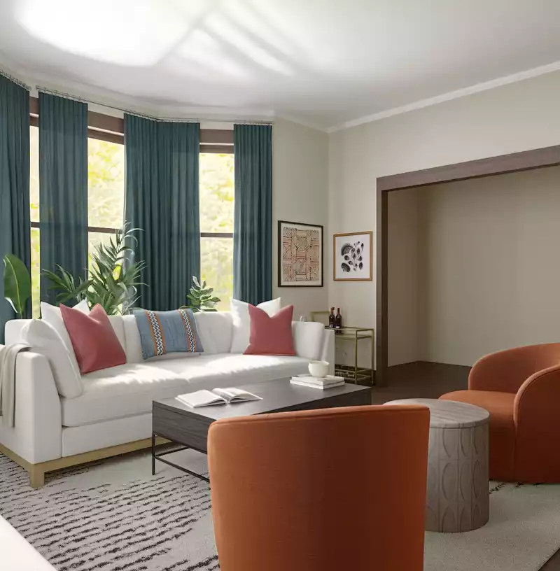 Modern, Traditional, Transitional, Global, Organic Modern Living Room Design by Havenly Interior Designer Charlee