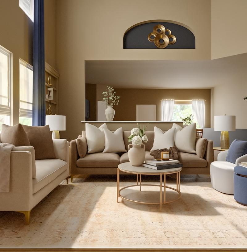 Classic Contemporary, New Classic Living Room Design by Havenly Interior Designer Sana