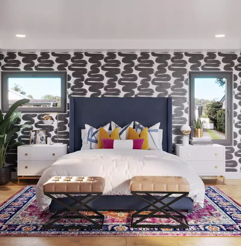 Modern, Eclectic, Glam Bedroom Design by Havenly Interior Designer Marie