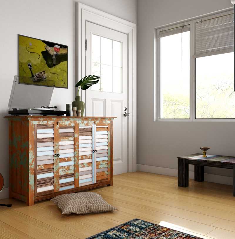 Eclectic, Bohemian, Rustic, Vintage, Southwest Inspired, Midcentury Modern Living Room Design by Havenly Interior Designer Samantha