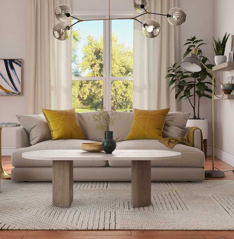 Bohemian, Midcentury Modern Living Room Design by Havenly Interior Designer Rocio