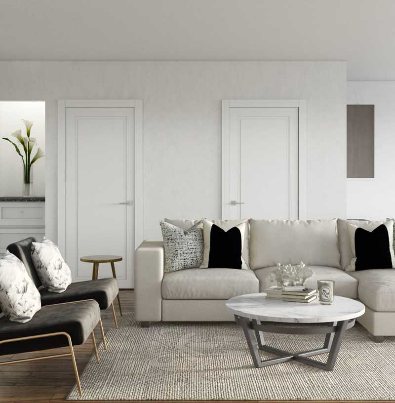 Contemporary, Glam Living Room Design by Havenly Interior Designer Lisa