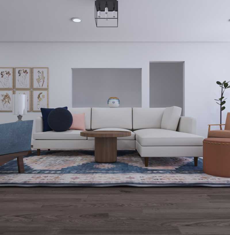 Classic, Eclectic, Bohemian Living Room Design by Havenly Interior Designer Delia