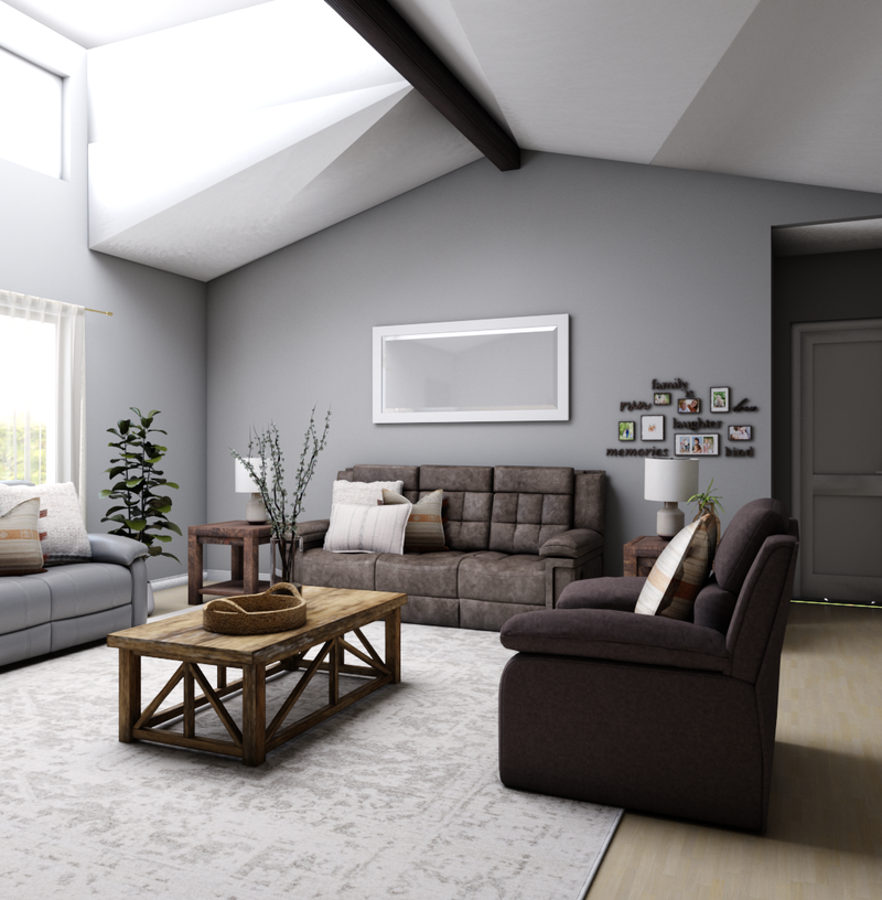 Modern, Bohemian, Rustic, Global, Midcentury Modern Living Room Design by Havenly Interior Designer Dan