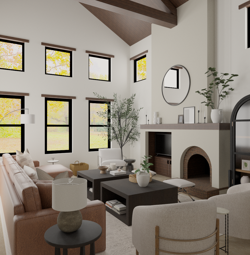 Modern, Bohemian, Farmhouse, Preppy Living Room Design by Havenly Interior Designer Amanda