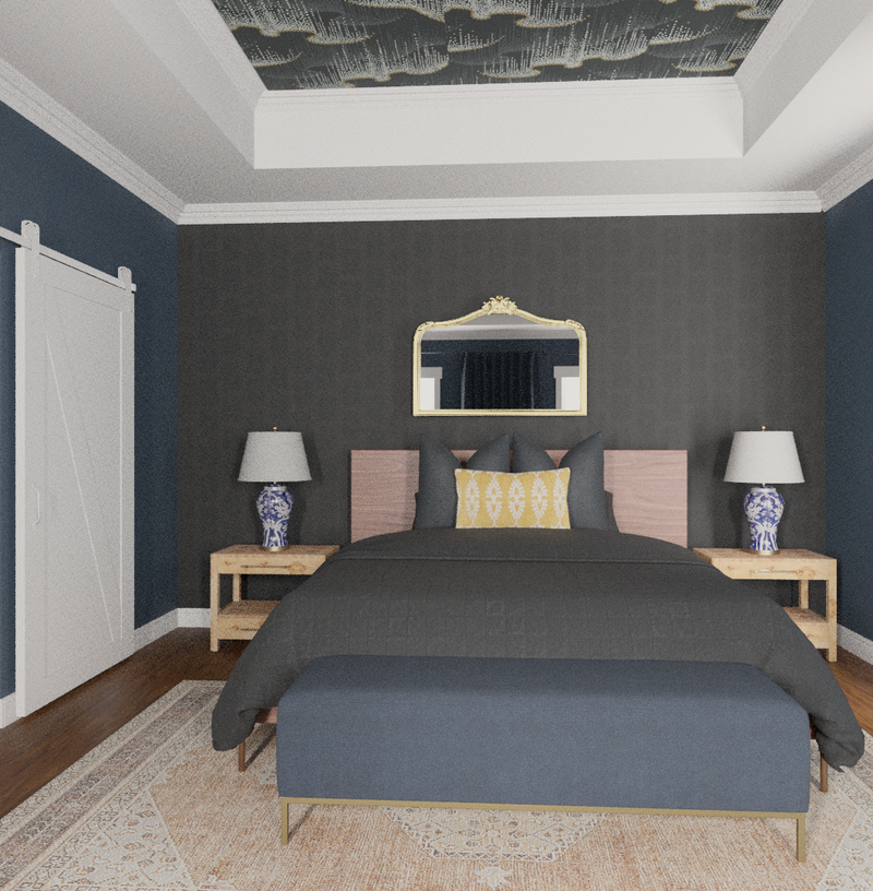 Modern, Eclectic, Glam, Vintage Bedroom Design by Havenly Interior Designer Danielle